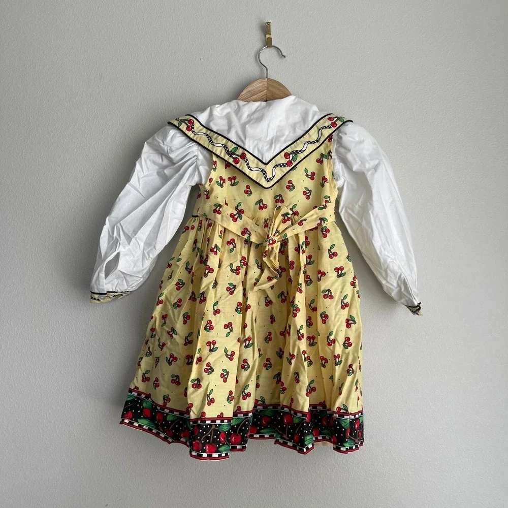 Vintage‎ Daisy Kingdom Yellow Cherry Print Button Front Dress